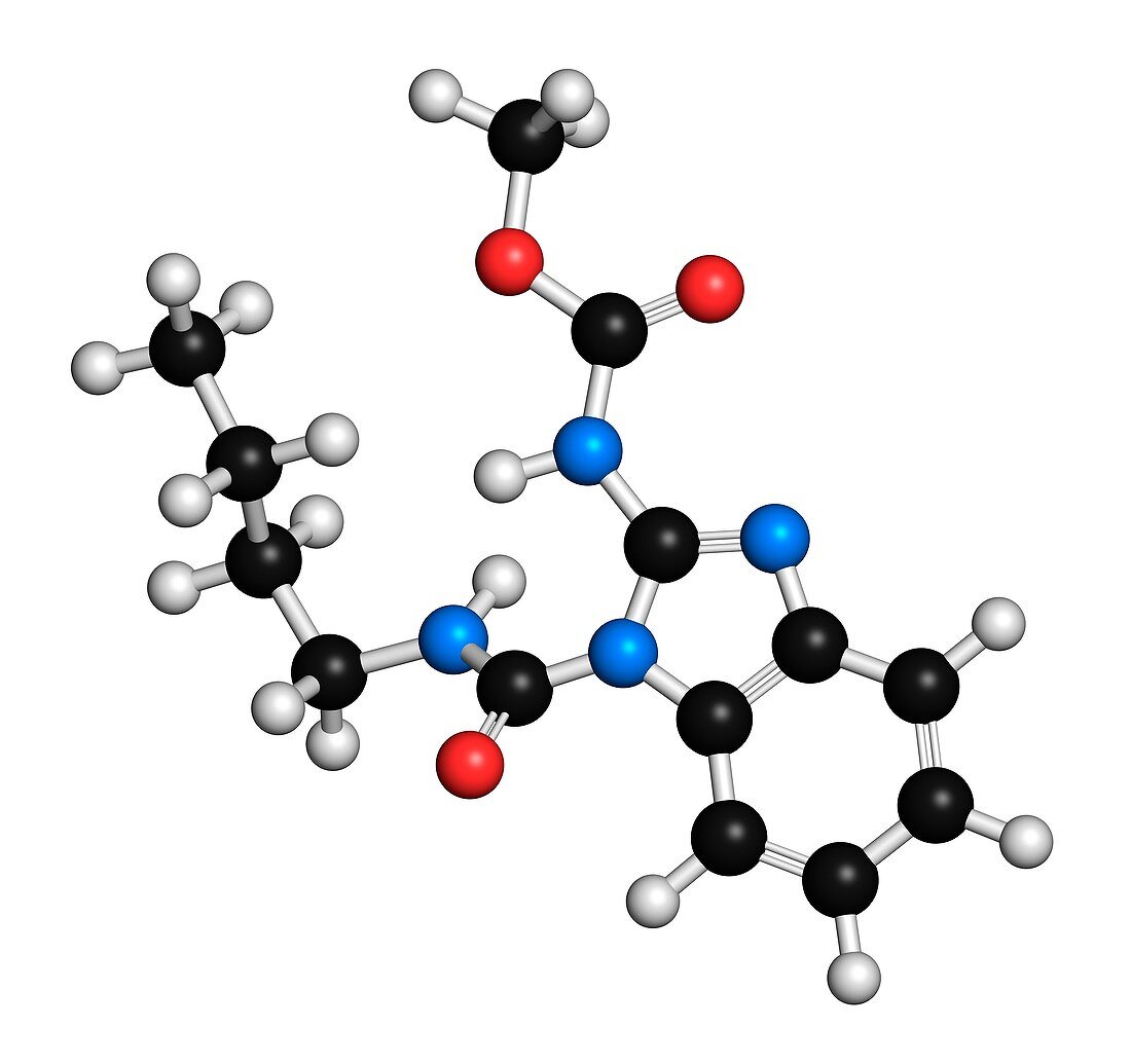 Benomyl fungicide molecule,illustration