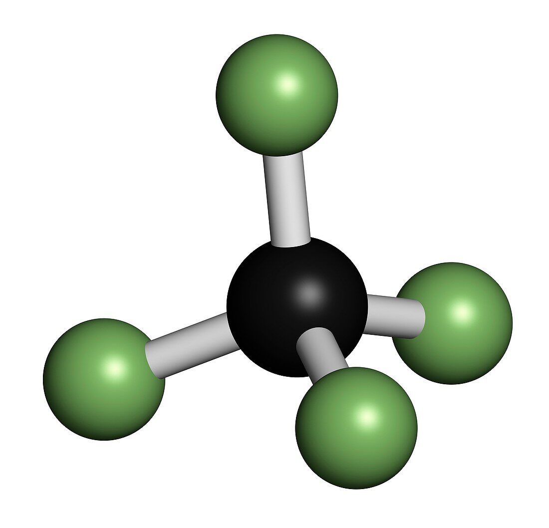 Tetrafluoromethane molecule,illustration