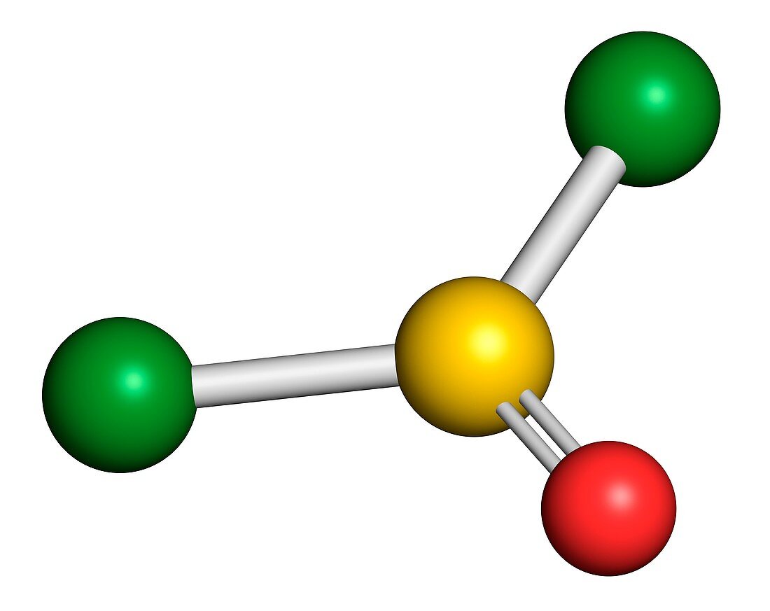 Thionyl chloride molecule,illustration
