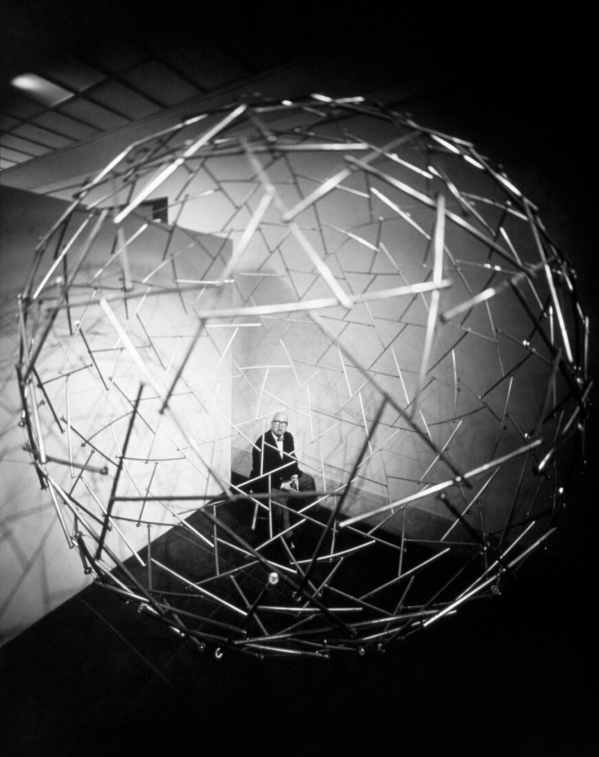 Richard Buckminster Fuller with dome