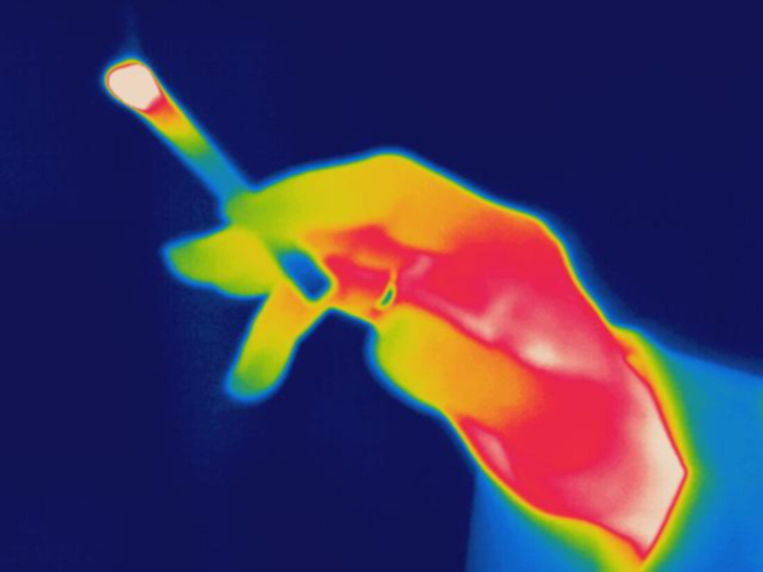 Thermogram of a lit cigarette