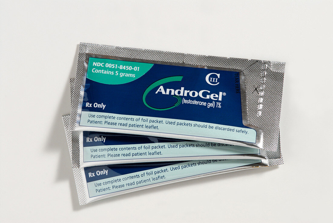 Packets of prescription steroidal gel