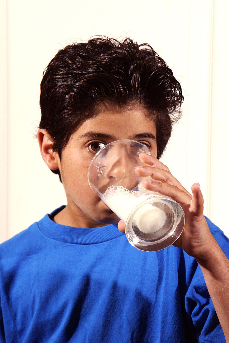 Boy drinking milk