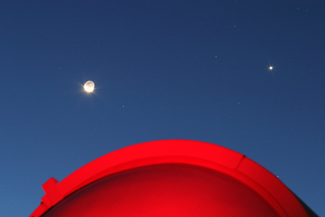 Venus,Crescent Moon,and Dome