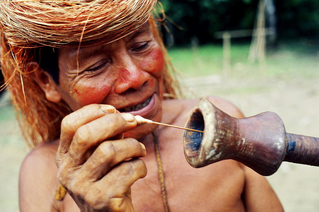Yagua Indian with blowgun,Peru