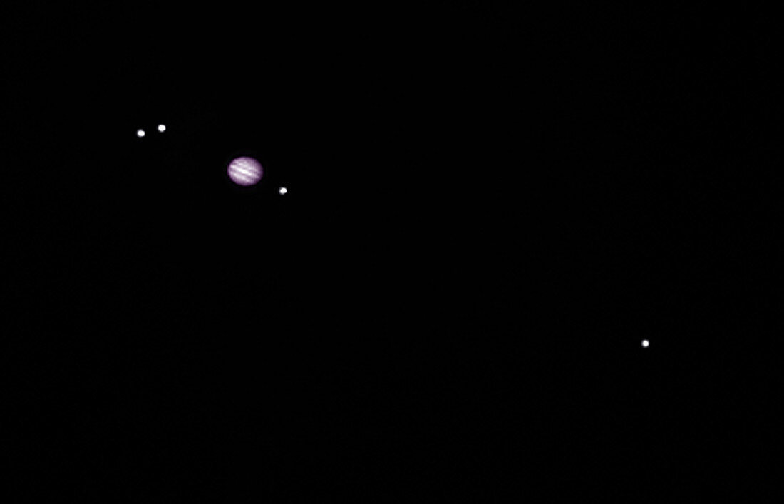 Jupiter and 4 Jovian moons