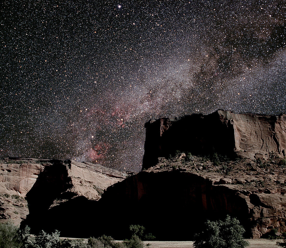 Milky Way over canyon
