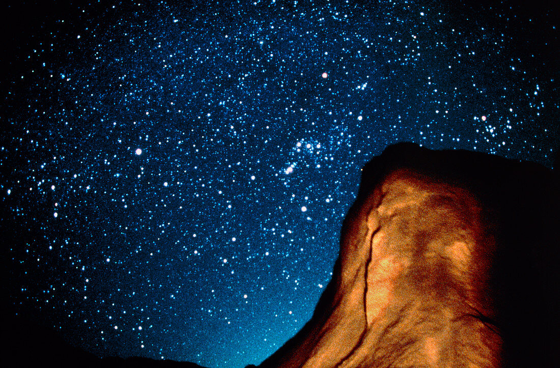 Starfield including Orion and Canis Major