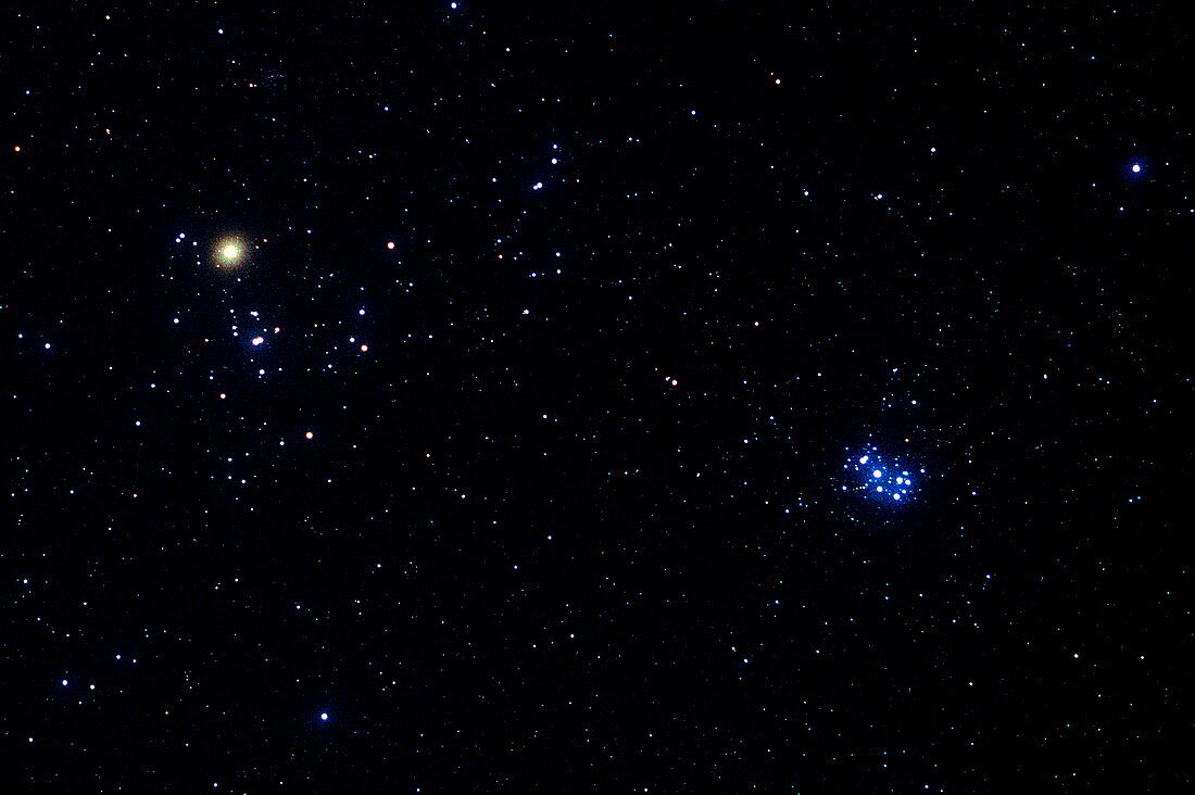Pleiades and Hyades star clusters
