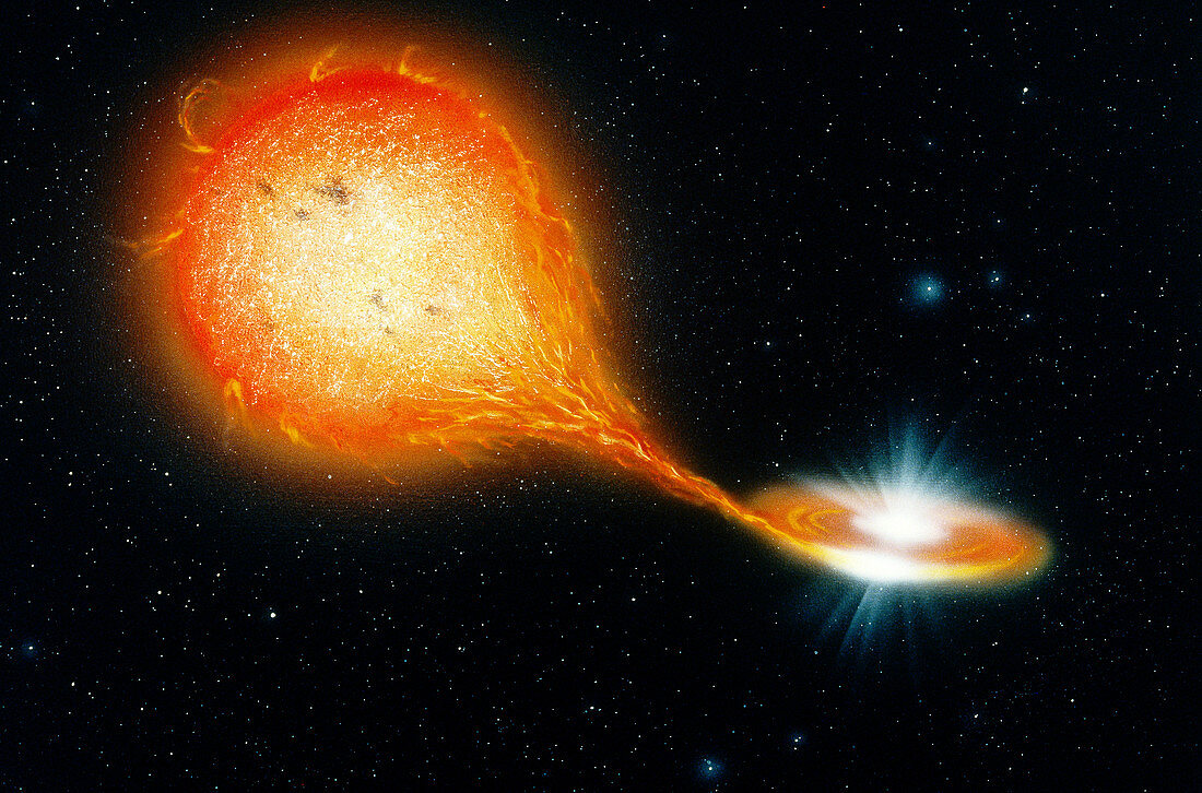 Red giant and neutron star