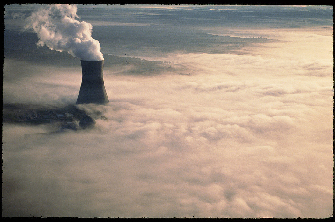 Shearon Harris nuclear power station in fog