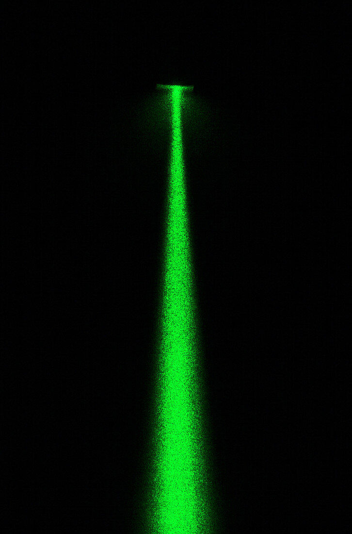 Green Laser Beam Hitting Target