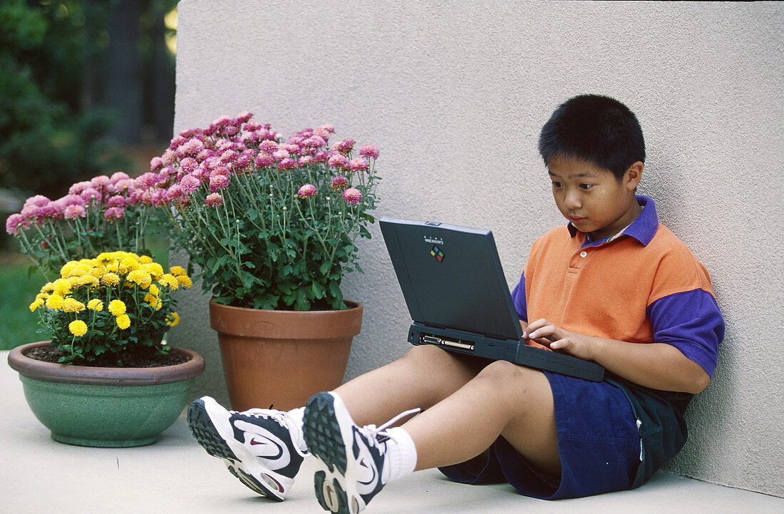 Boy with laptop