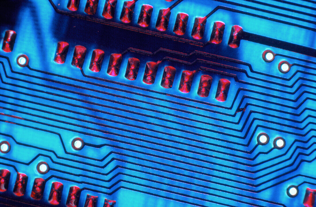 Close-up of a printed circuit board
