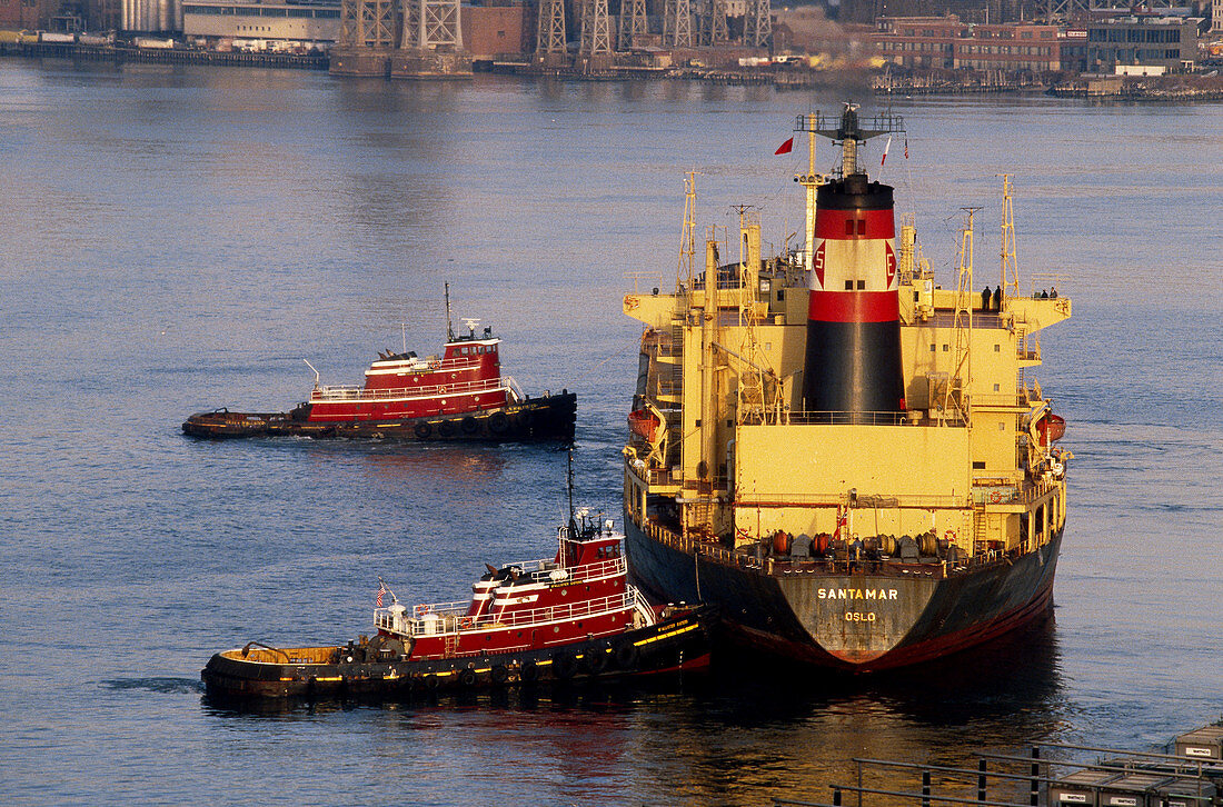 Tug boat and tanker,East River,NYC