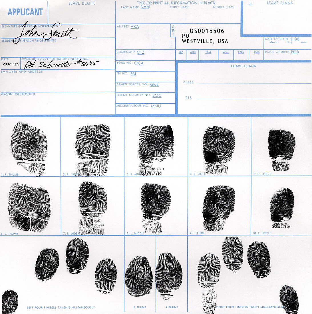 Fingerprint identification application