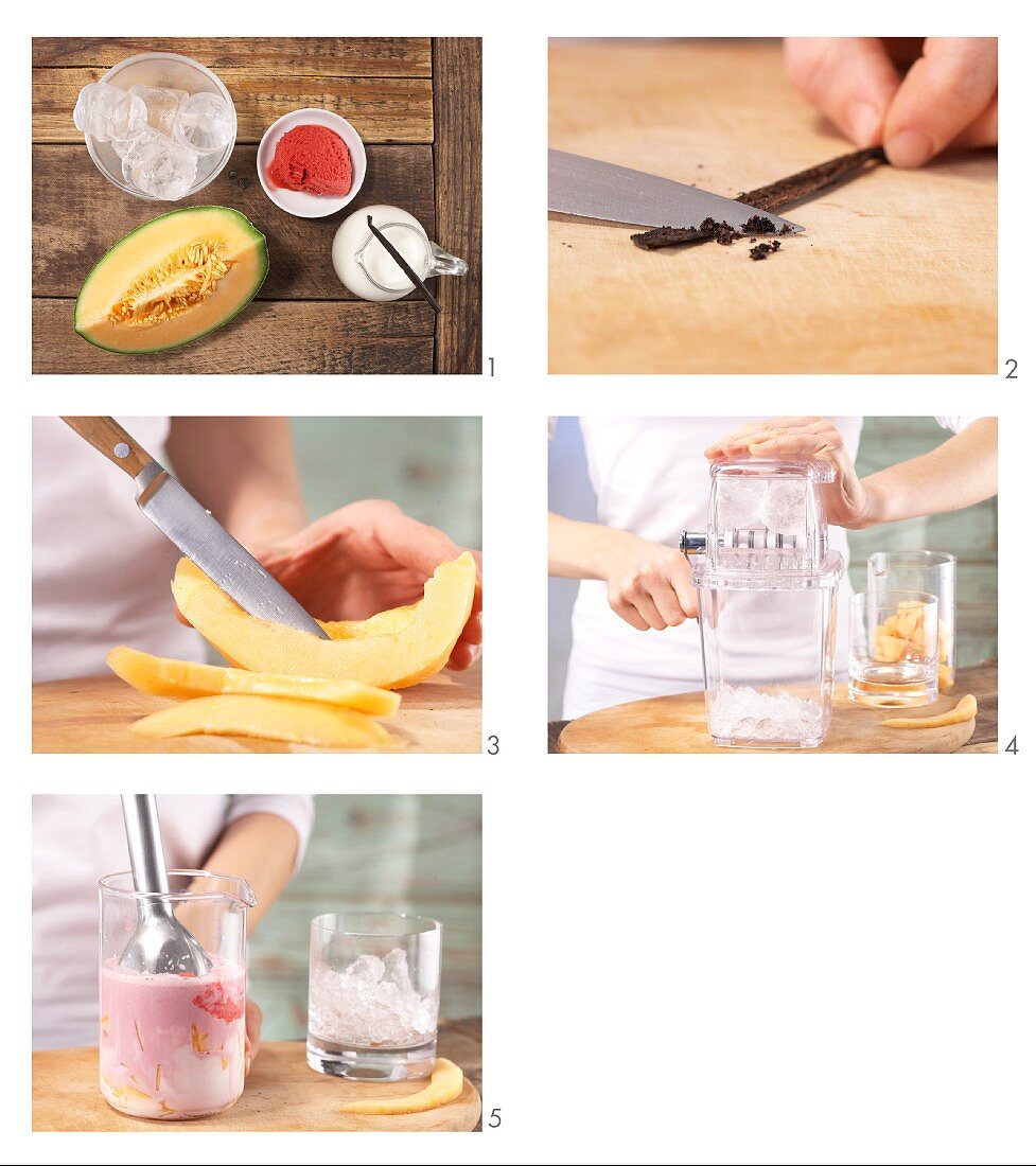 How to prepare vanilla milkshake with raspberry sorbet