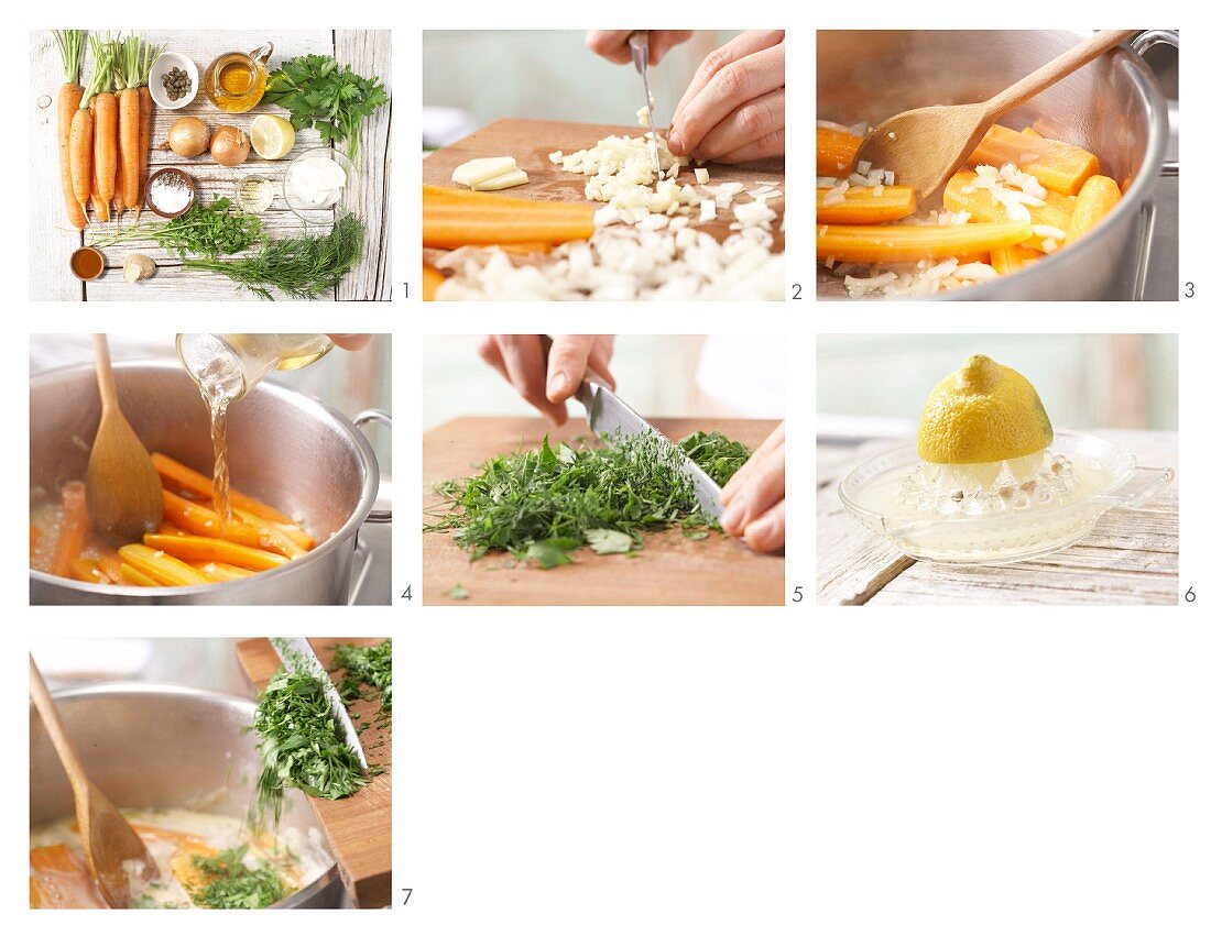 How to prepare steamed ginger carrots with herbs