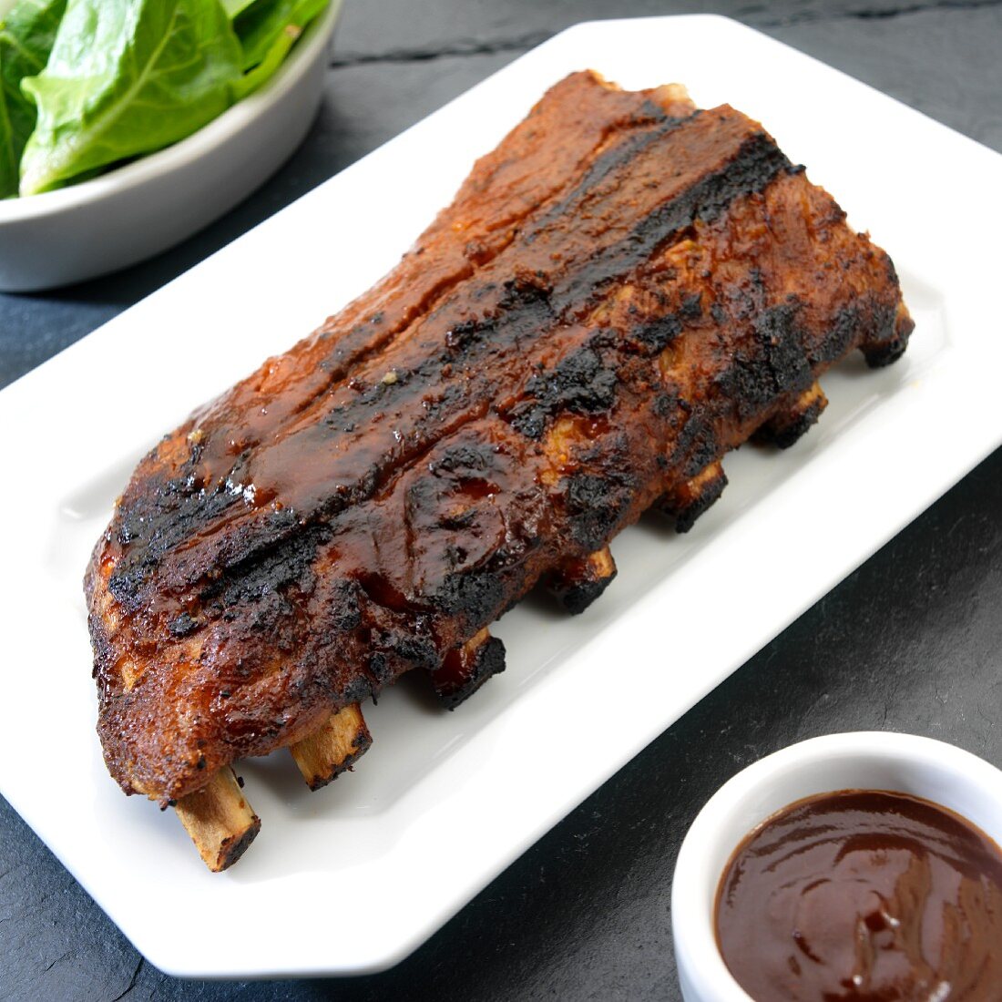 Baby back ribs with BBQ sauce