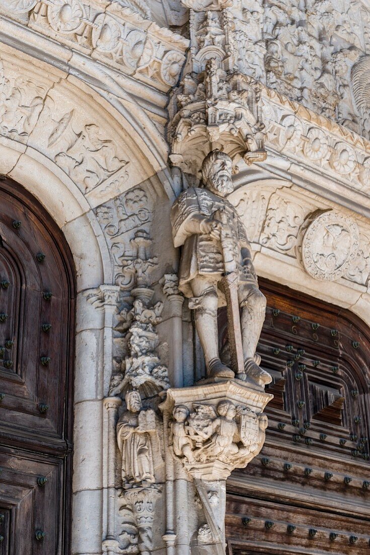 A sculpture of Henry the Navigator in the Hieronymites Monastery in Belem, Lisbon, Portgual