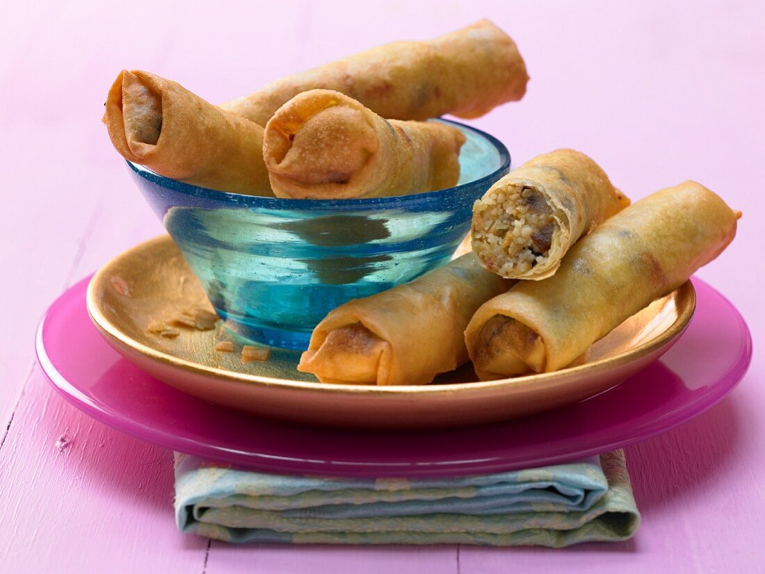 Sweet spring rolls with a date filling