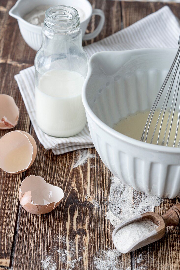 Ingredients for pancakes