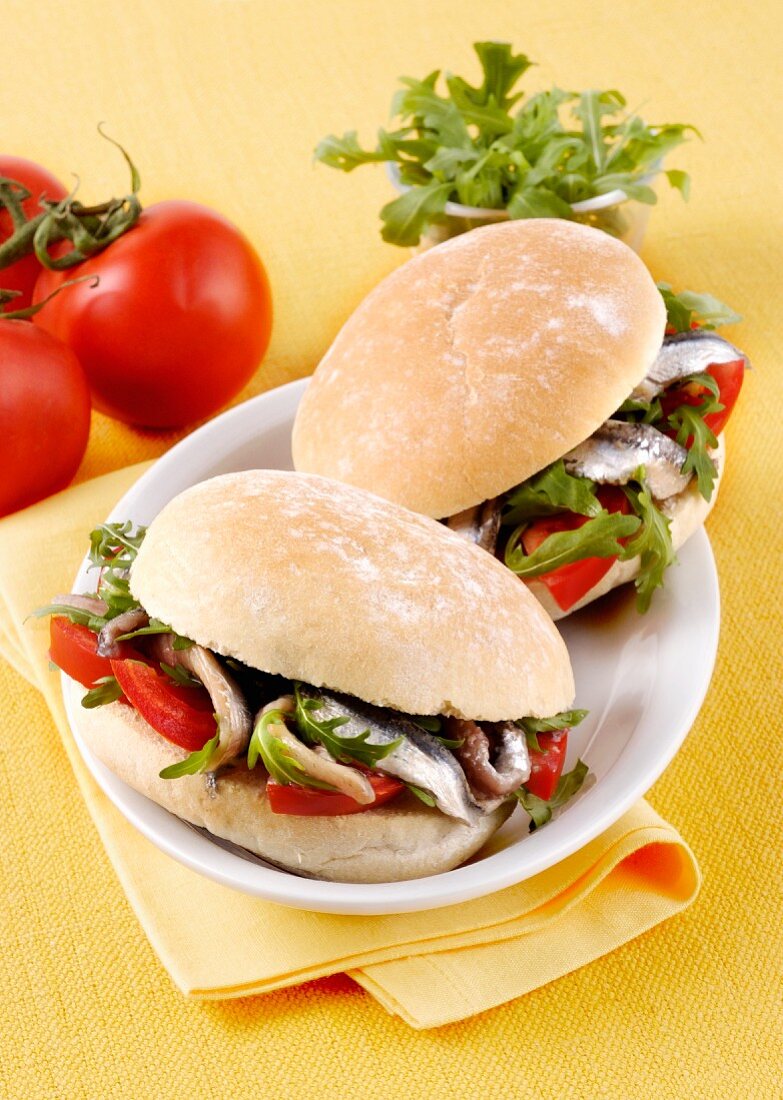 Sandwiches with marinated anchovies