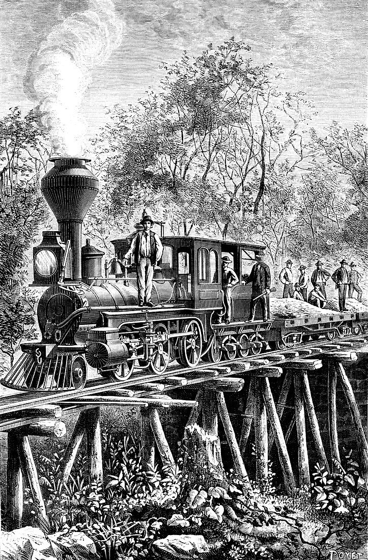 19th C Costa Rican railway,illustration