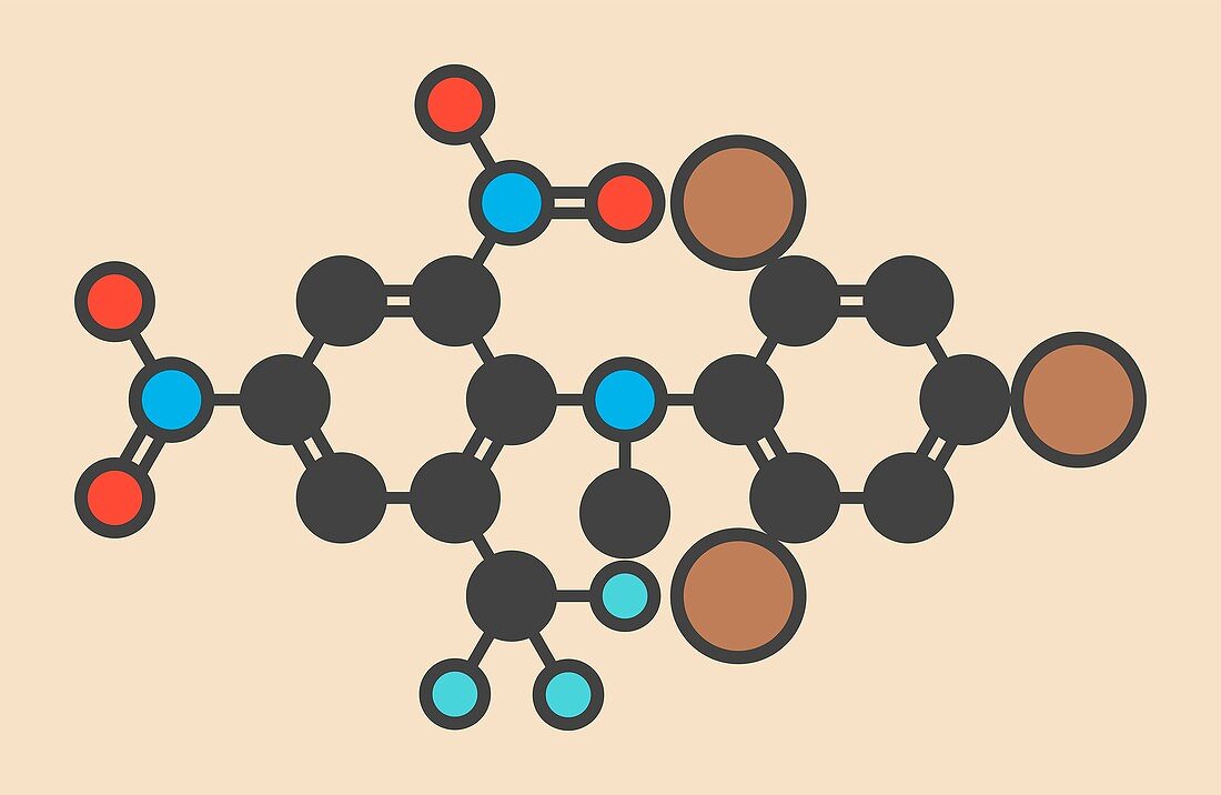 Bromethalin rodenticide molecule