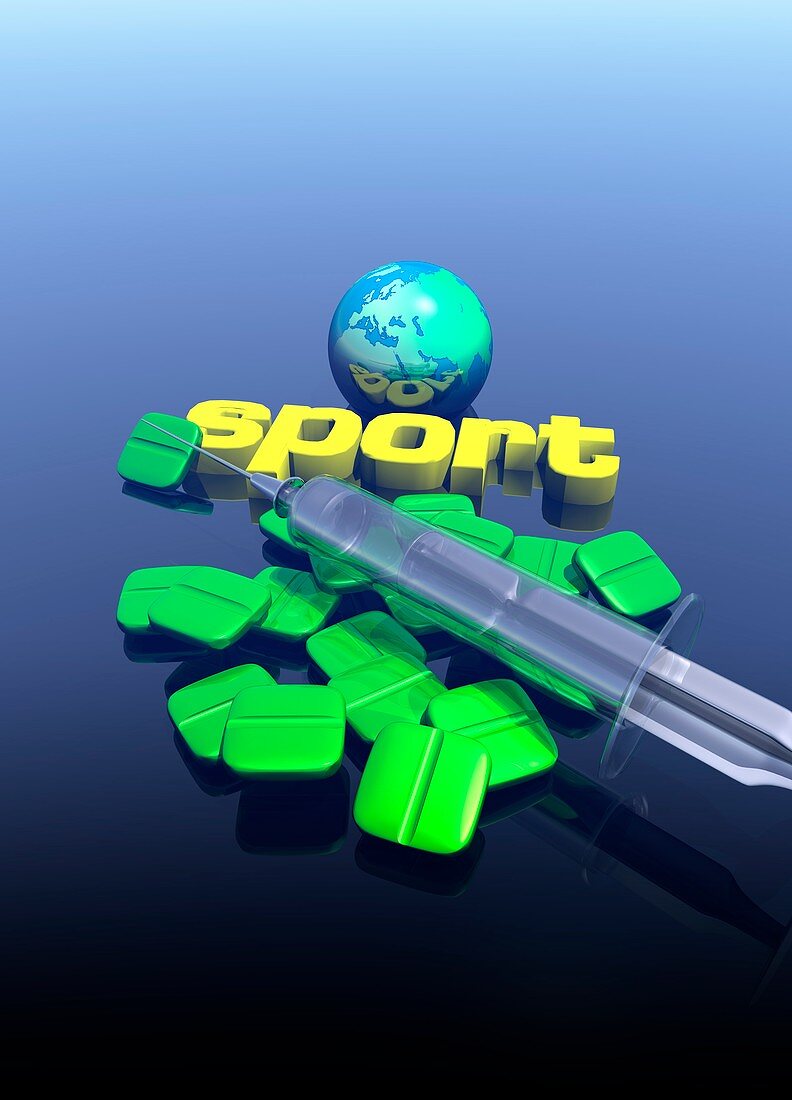 Sports drugs industry,illustration
