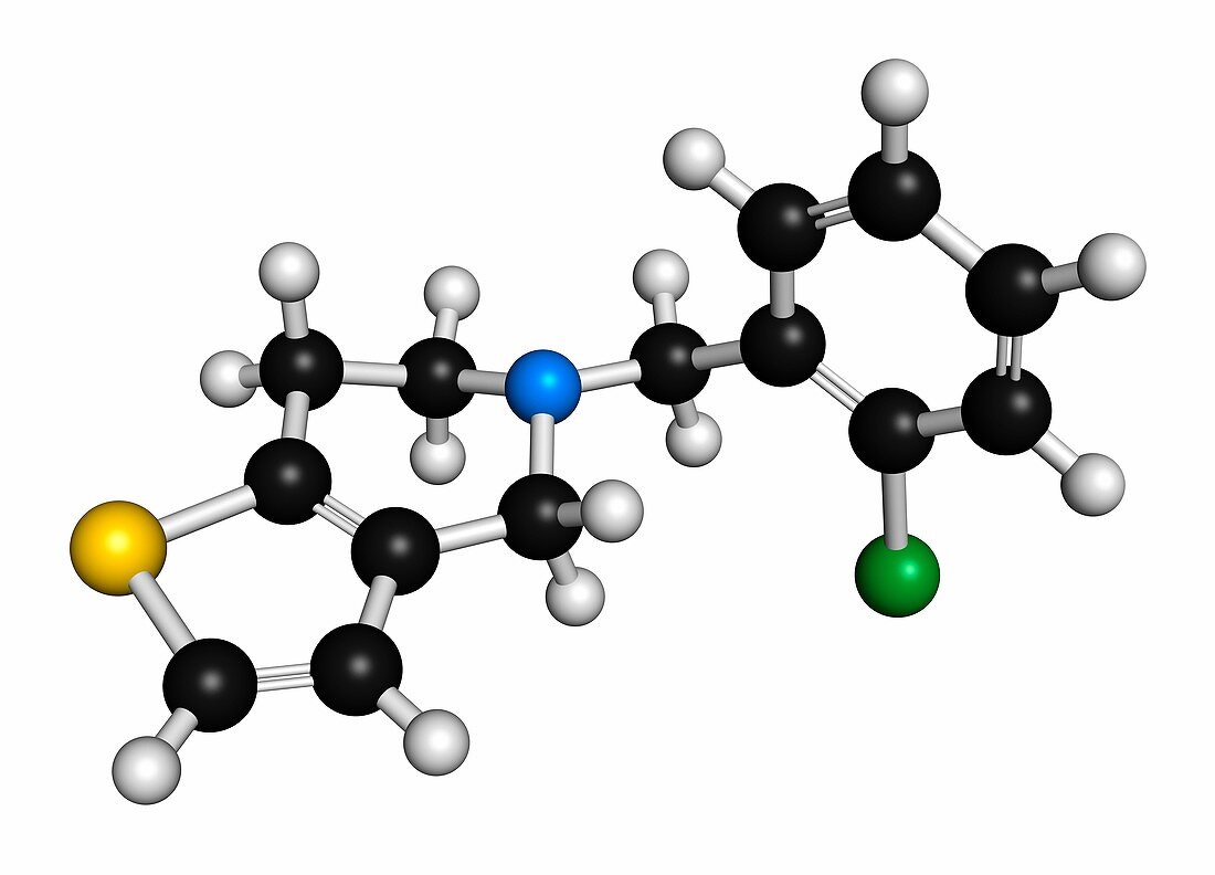 Ticlopidine antiplatelet drug molecule