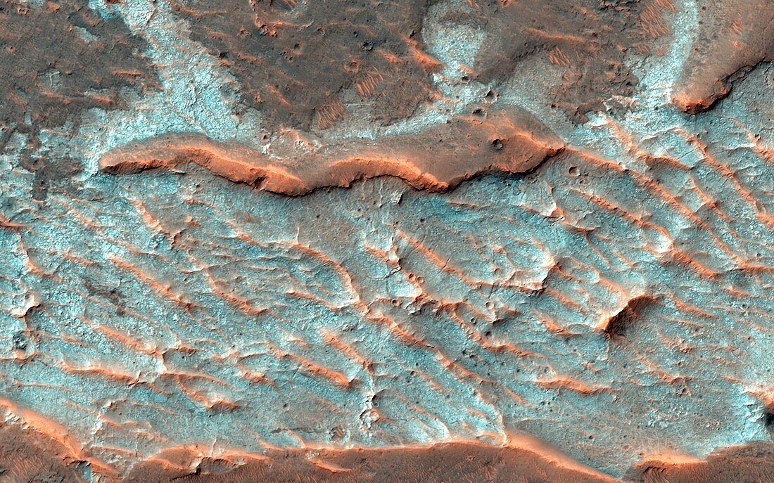 Salt deposits on Mars,MRO image