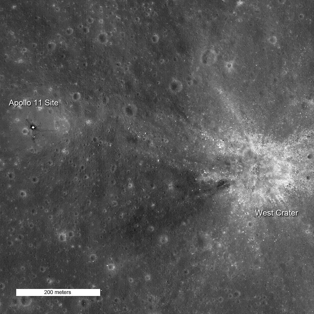 Apollo 11 landing sites,LRO image