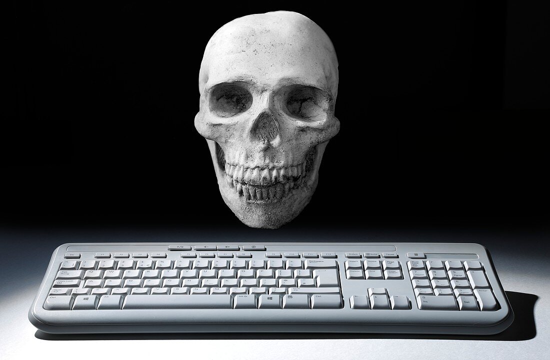 Death and computers,conceptual image