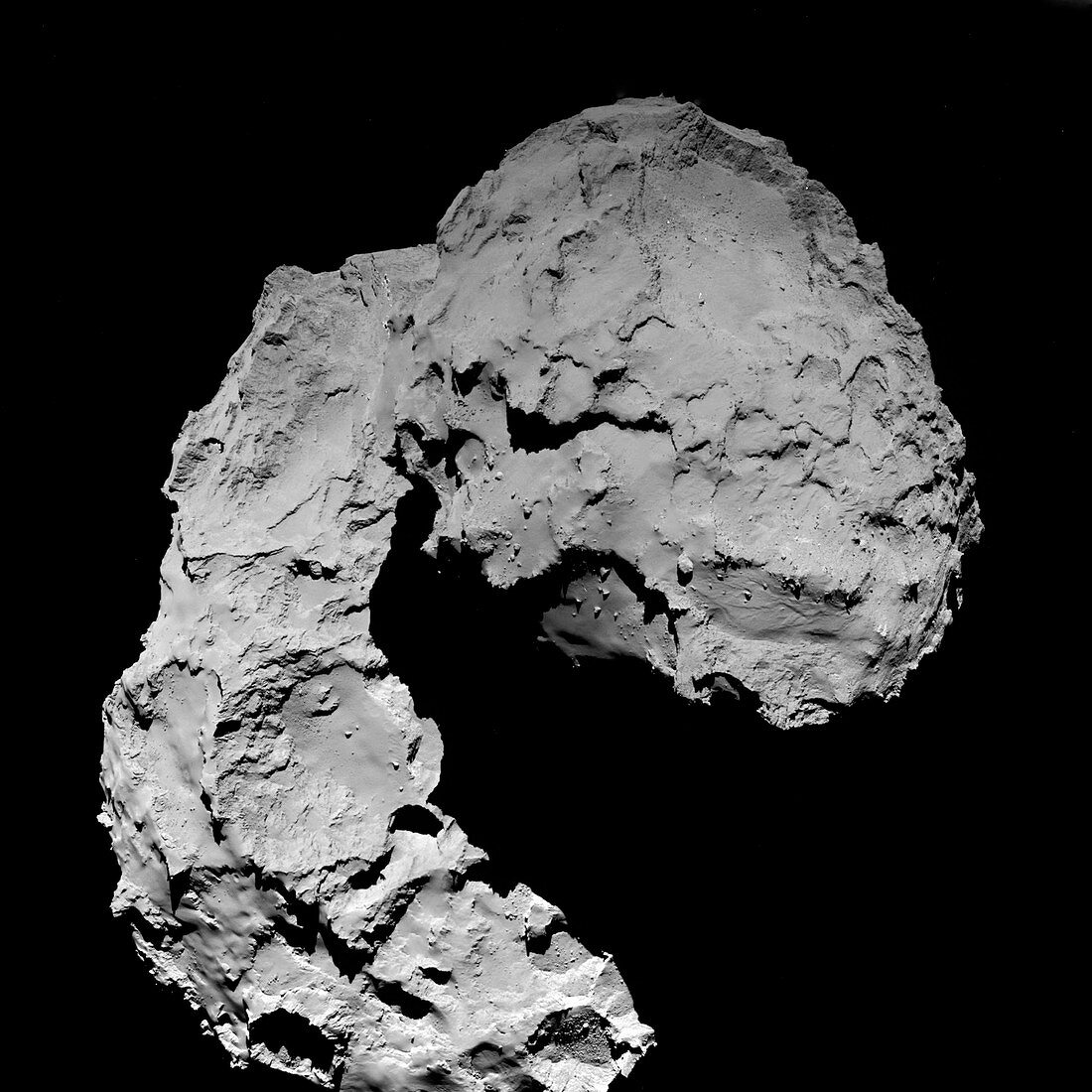 Final descent of Rosetta cometary probe