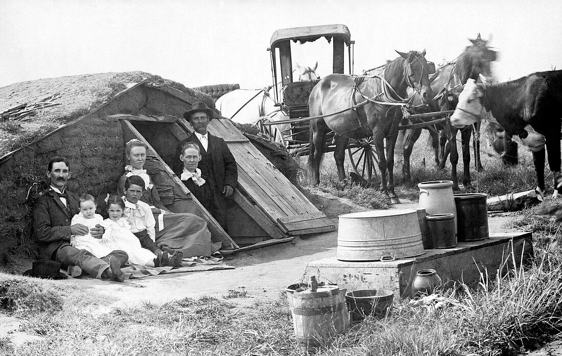 Oklahoma sod house,1900s