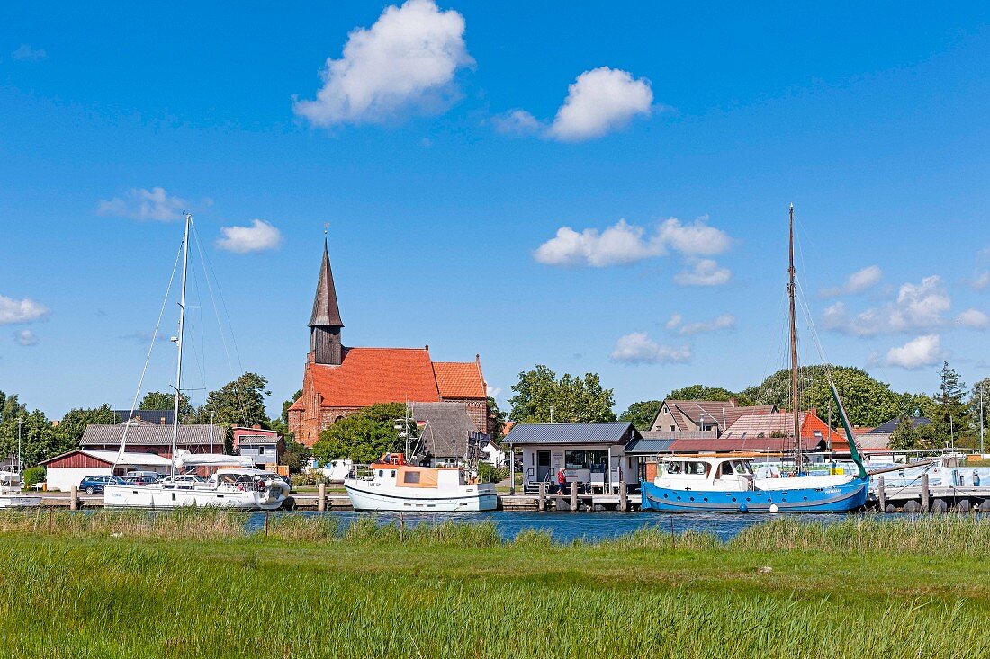 The view of the town of Schaprode on the island of Rügen in the German Baltic Sea