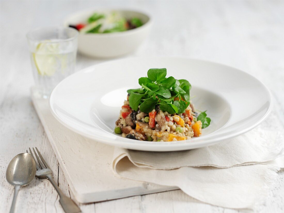 Risotto mit Portobello und Butternusskürbis