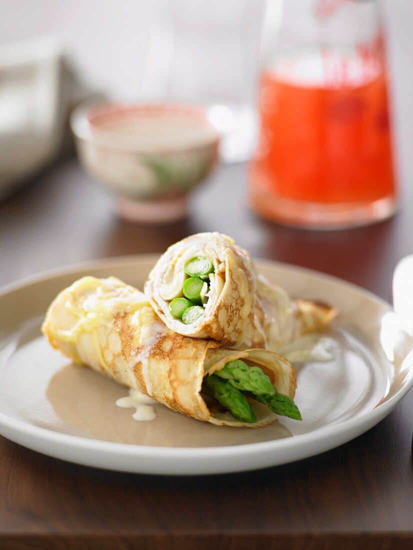French Turkey and Asparagus Crepes