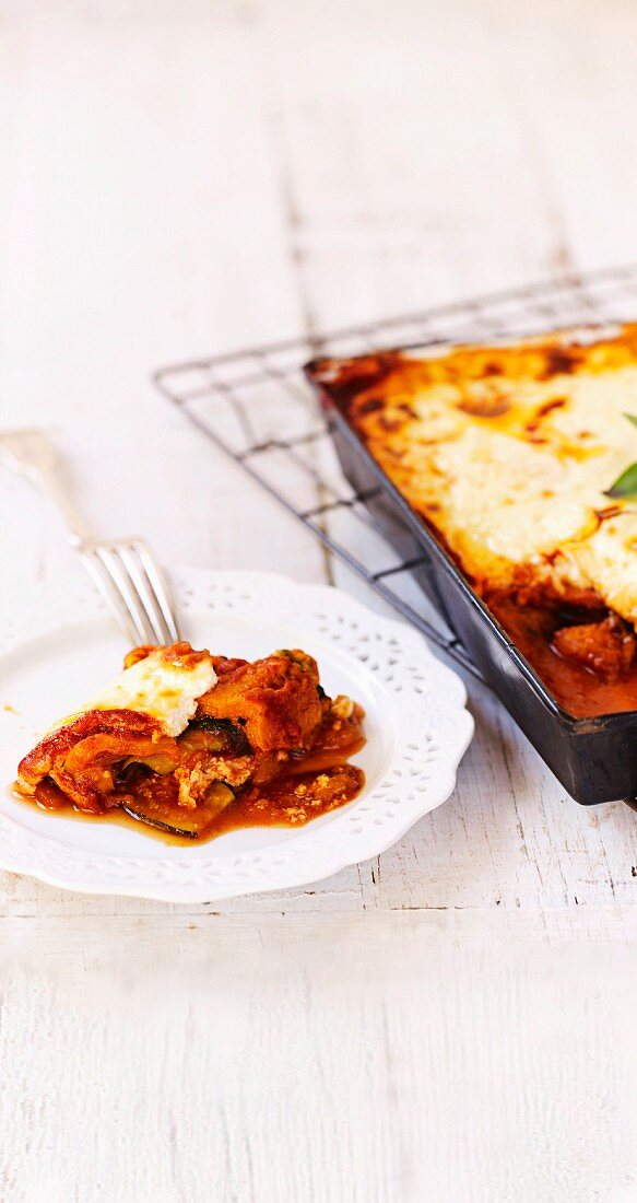 Lasagne mit Zucchini und Butternuss-Kürbis