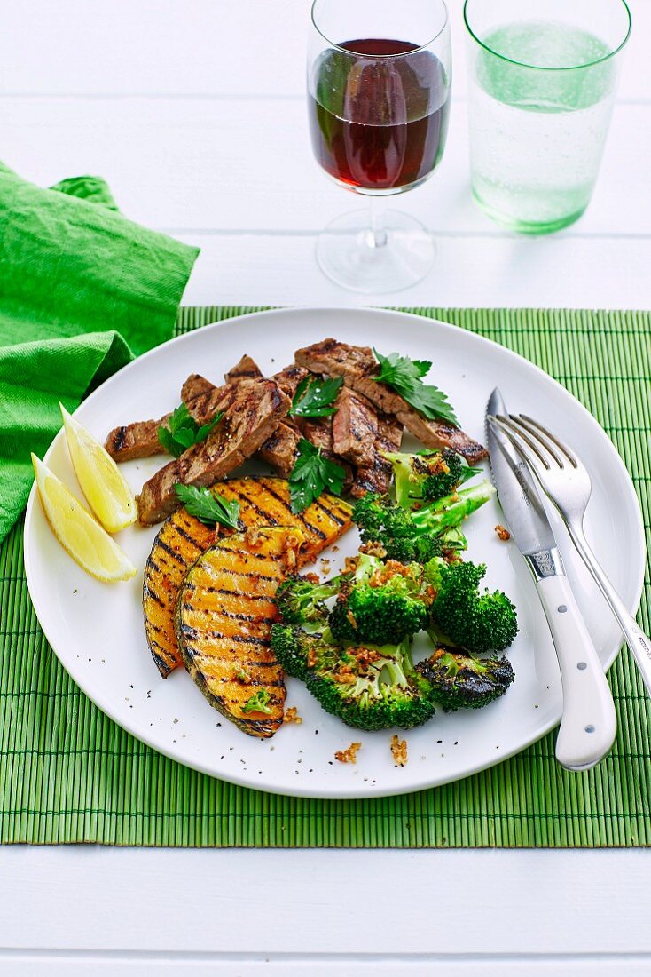 Chargrilled Broccoli with Steak