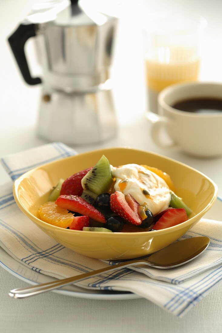 Fruit Salad with Passionfruit Cream
