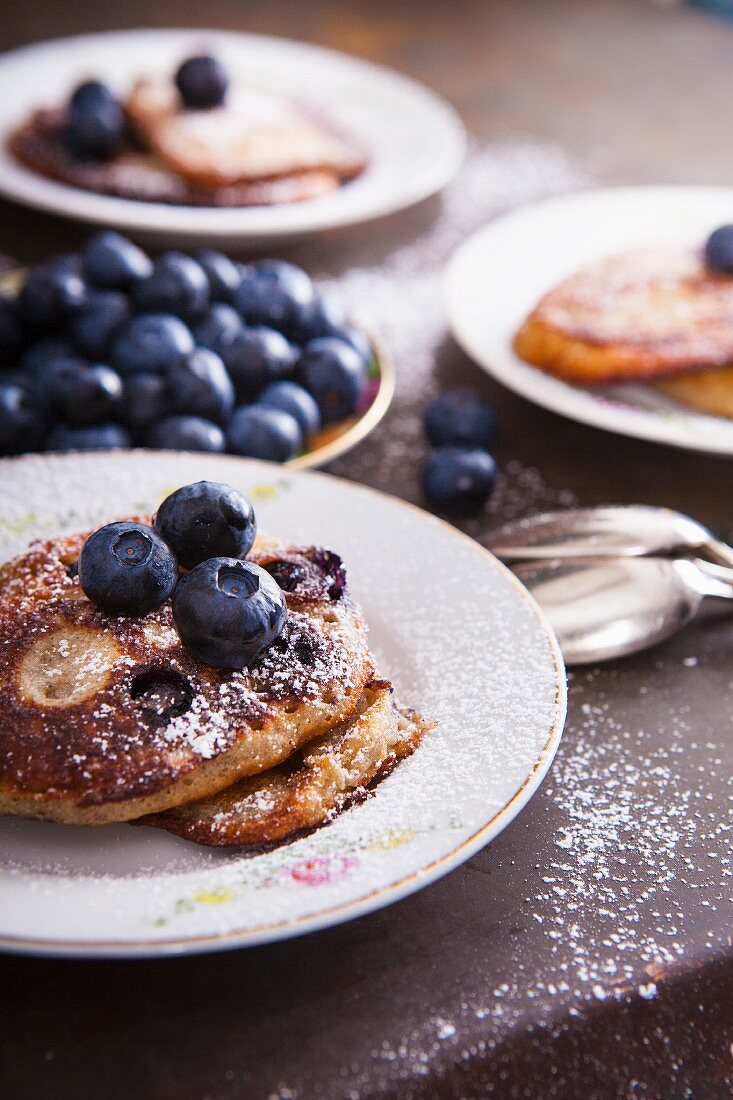 Pancakes mit Heidelbeeren