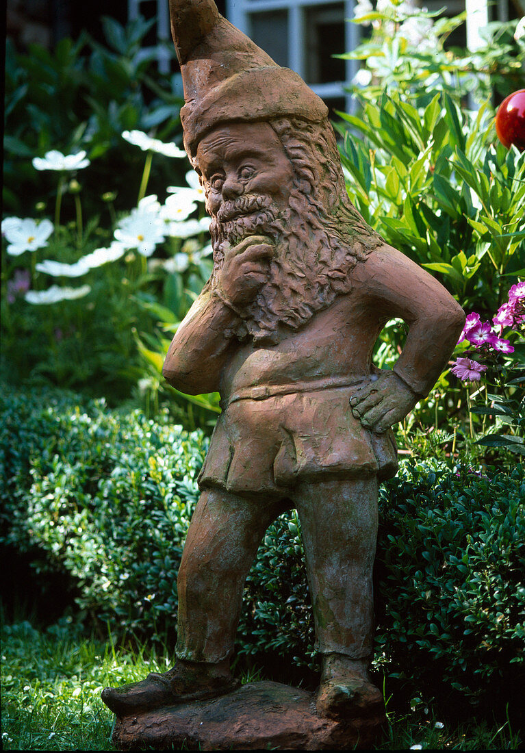 Garden gnome made of terracotta