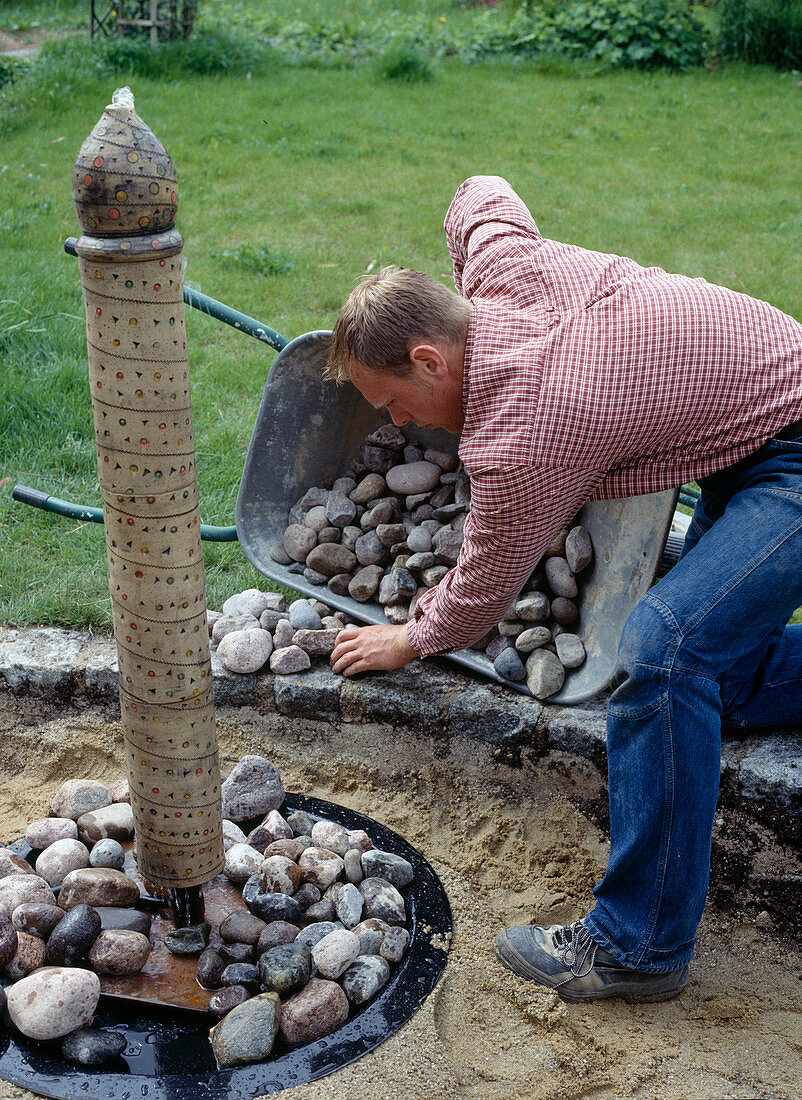 Clay column as water basin: 13