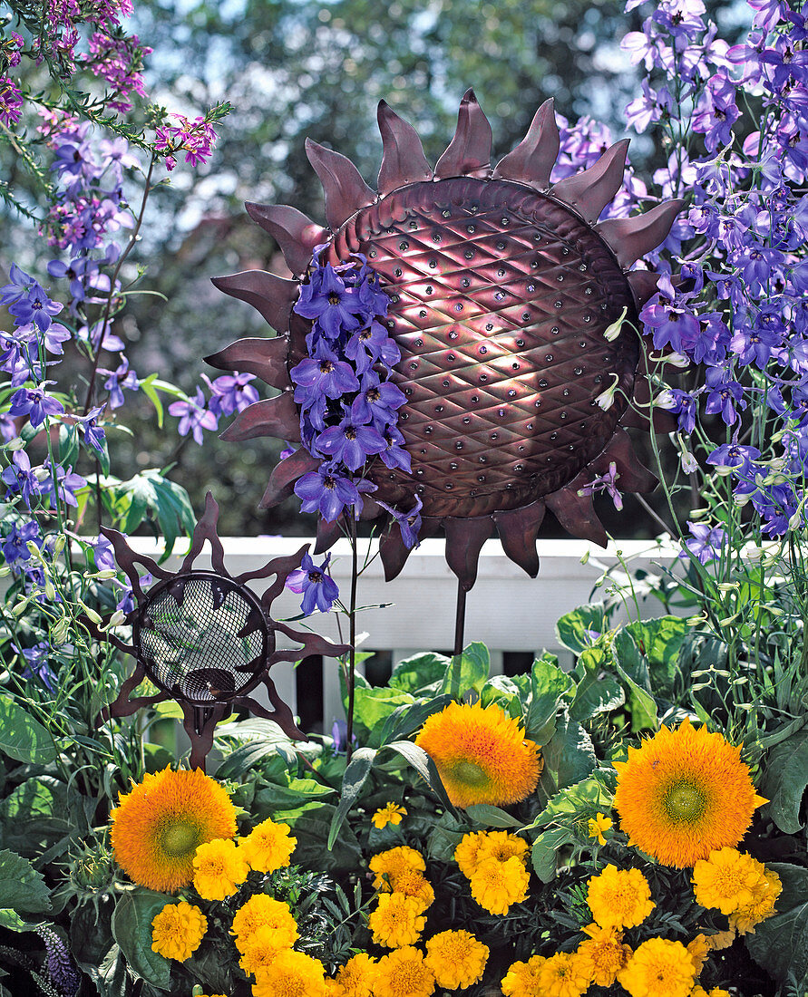 Sonnenblume und Sonne als Windlicht