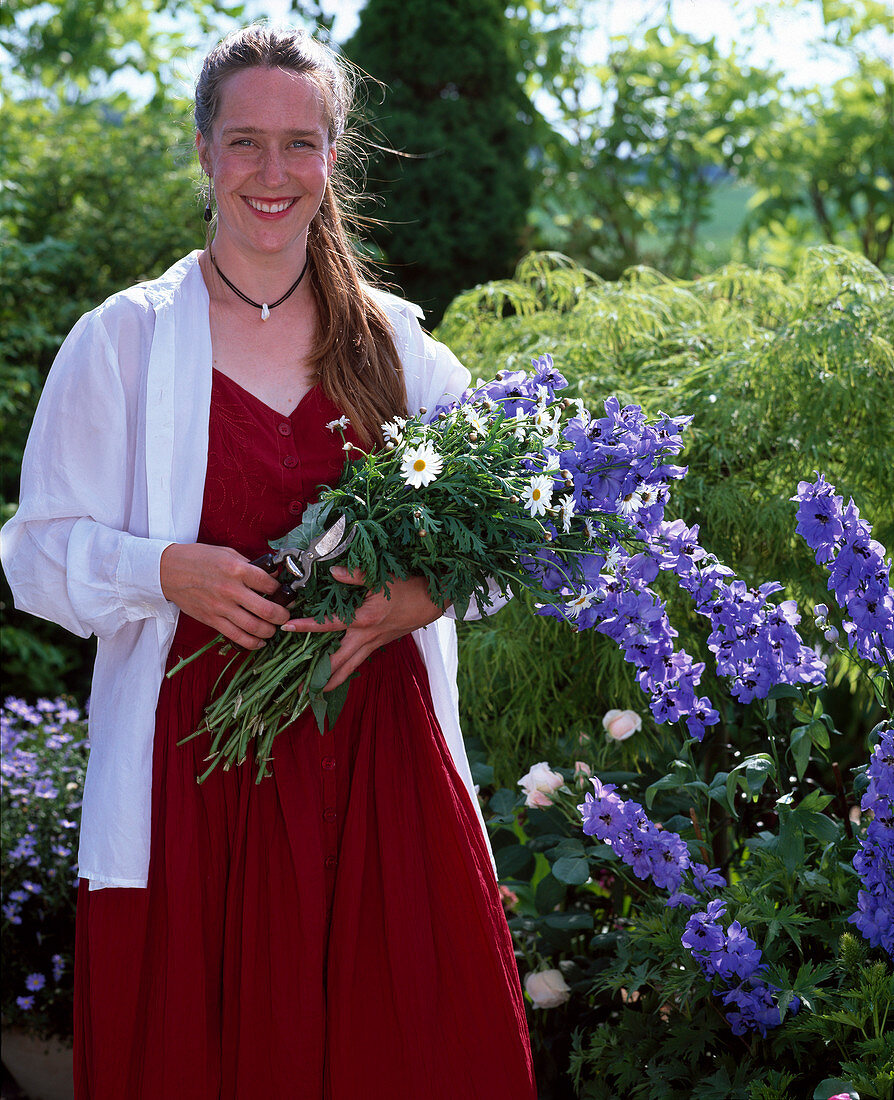 Woman with bouquet