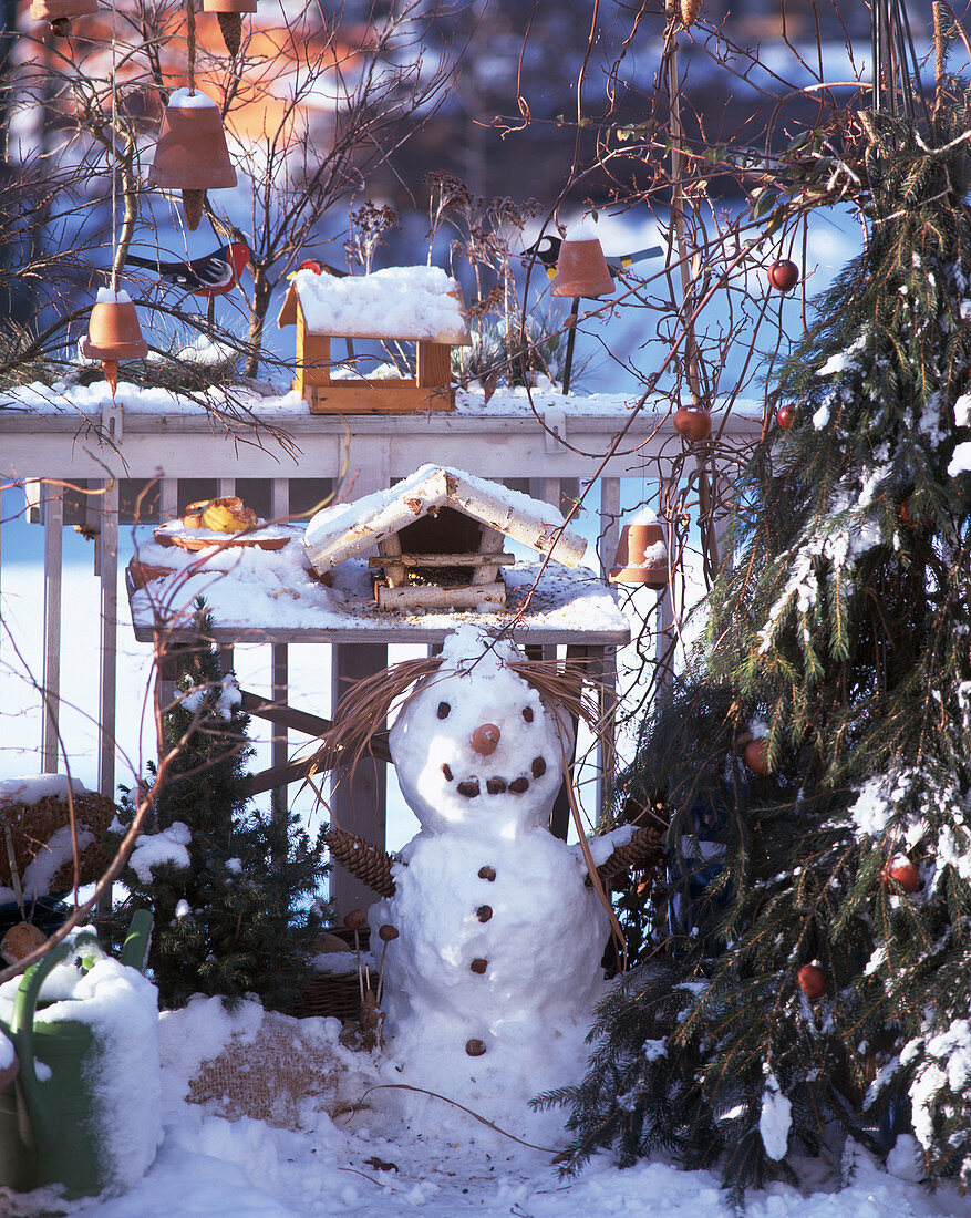 Snowman on the balcony