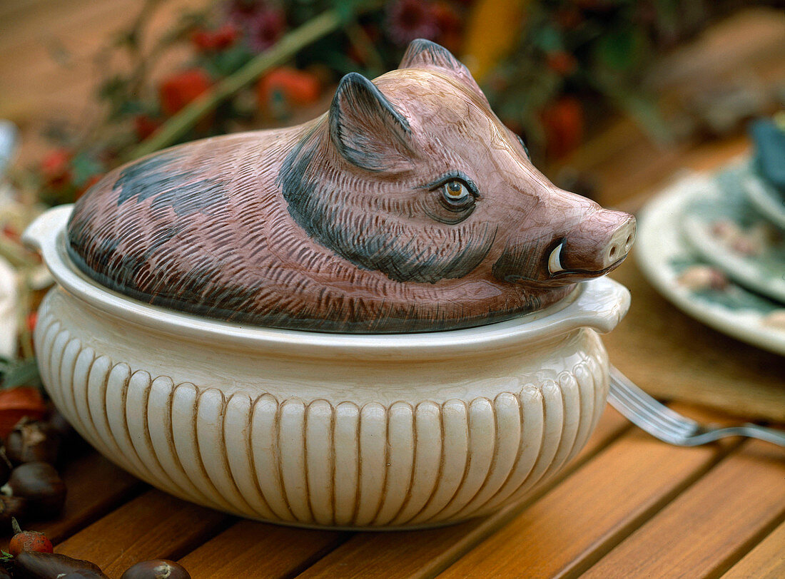 Porcelain wild boar terrine