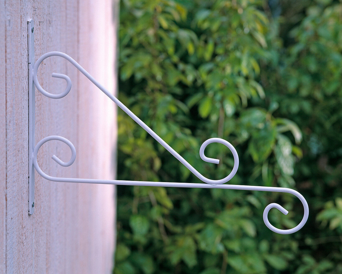 Wall holder for hanging baskets